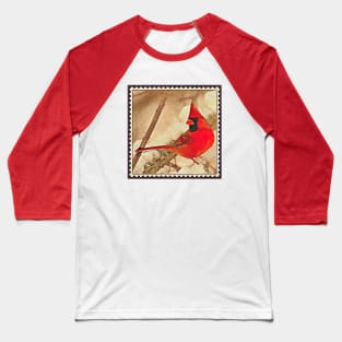 Cardinal Postage Stamp Baseball T-Shirt